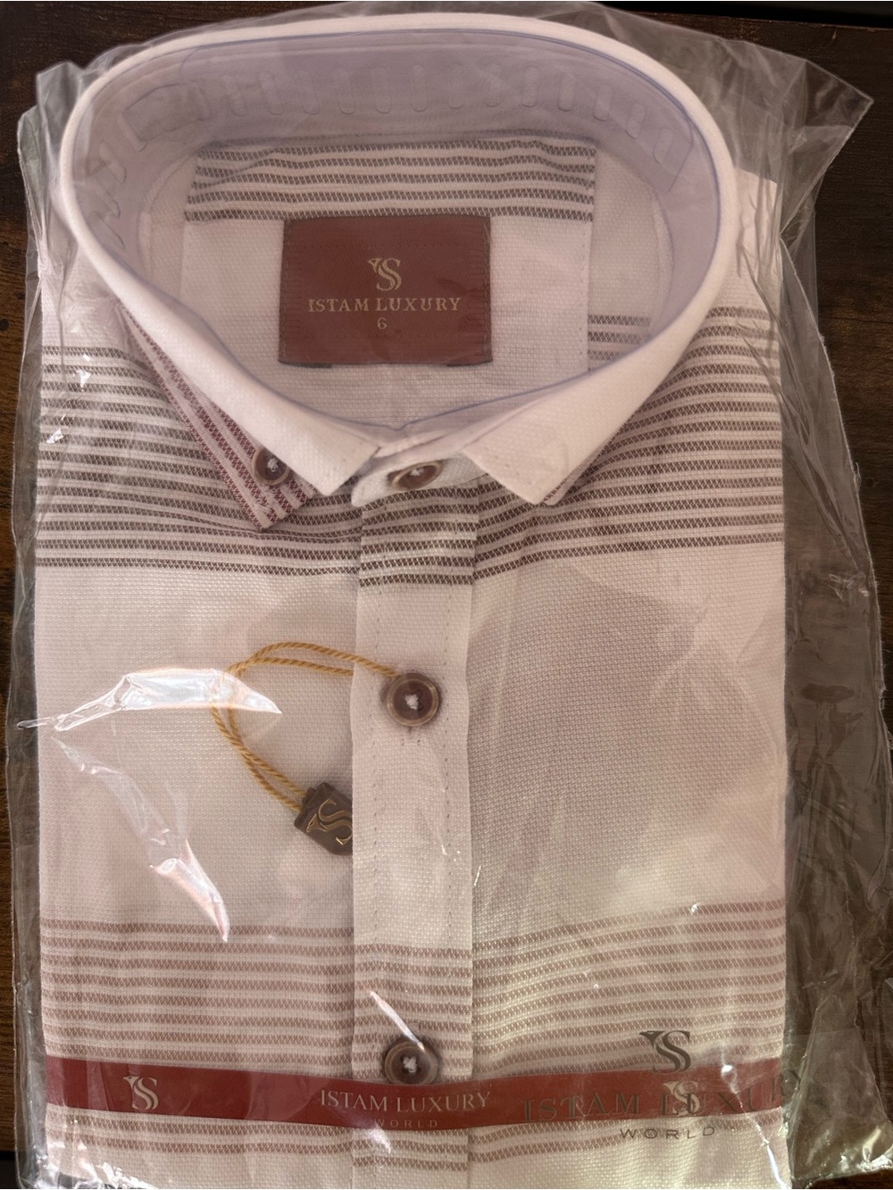 Men's White Striped Button-Up Shirt
